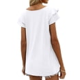 thumbnail image 6 of Womens Summer Tops Ruffle Short Sleeve V Neck T-Shirts Casual Loose Fit, 6 of 6
