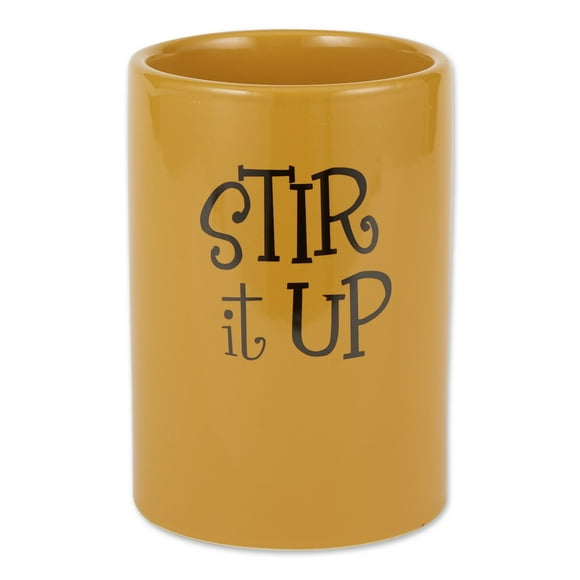 Design Imports CAMZ13599 DII Honey Gold Stir It Up Ceramic Utensil Holder