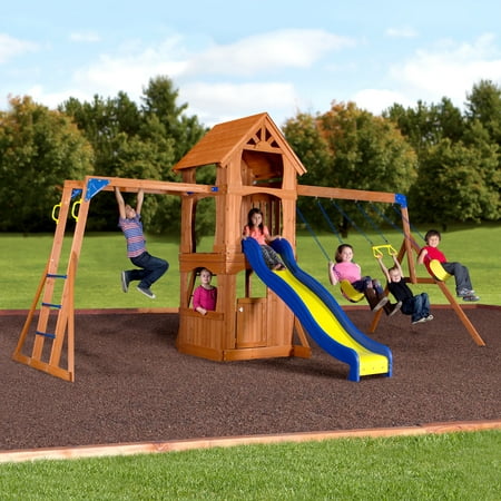 Backyard Discovery Parkway Wooden Swing Set