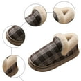 thumbnail image 5 of Slipper Boots for Women Casual Plaid Plush Platform House Shoes Comfortable Memory Foam Soft Sole Home Booties Coffee Size 8.5, 5 of 5
