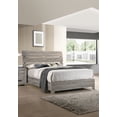 thumbnail image 2 of Contemporary Queen Platform Bed | Weathered Gray Wood Frame | Curved Headboard | Rustic Modern Style | Box Spring Not Required | 81" L x 66" W | Bedroom Furniture, 2 of 6