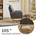 thumbnail image 2 of Newest Modern Accent Rocking Chair Rocking Chair with Solid Wood Legs, Upholstered Nursery Glider Rocker, Comfy Armchair with Side Pocket, Living Room Lounge Arm Chair with High Backrest Teddy, 2 of 6