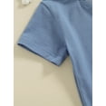 thumbnail image 6 of Suealasg Toddler Baby Boys Clothes 2Pcs Kids Summer Outfit Set hort Sleeve T-Shirts Tops Elastic Waist Shorts 0-3 Years, 6 of 9