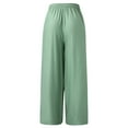 thumbnail image 5 of Sngxgn Womens Casual Pants Straight Solid Elastic Pants Long Drawstring Women Waist Casual Pants Pants(Mint Green,L), 5 of 7
