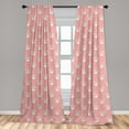 thumbnail image 4 of Ambesonne Swan Curtains, Patterned Wings and Hearts, Pair of 28"x95", Multicolor, 4 of 4