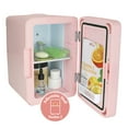 Personal Chiller LED Lighted Mini Fridge with Mirror Door, Coral