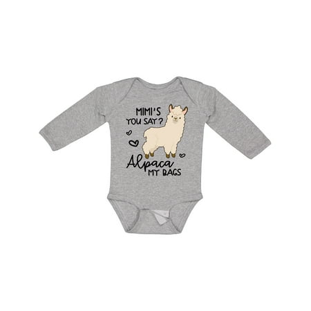 

Inktastic Mimi s You Say Alpaca My Bags Boys or Girls Long Sleeve Baby Bodysuit