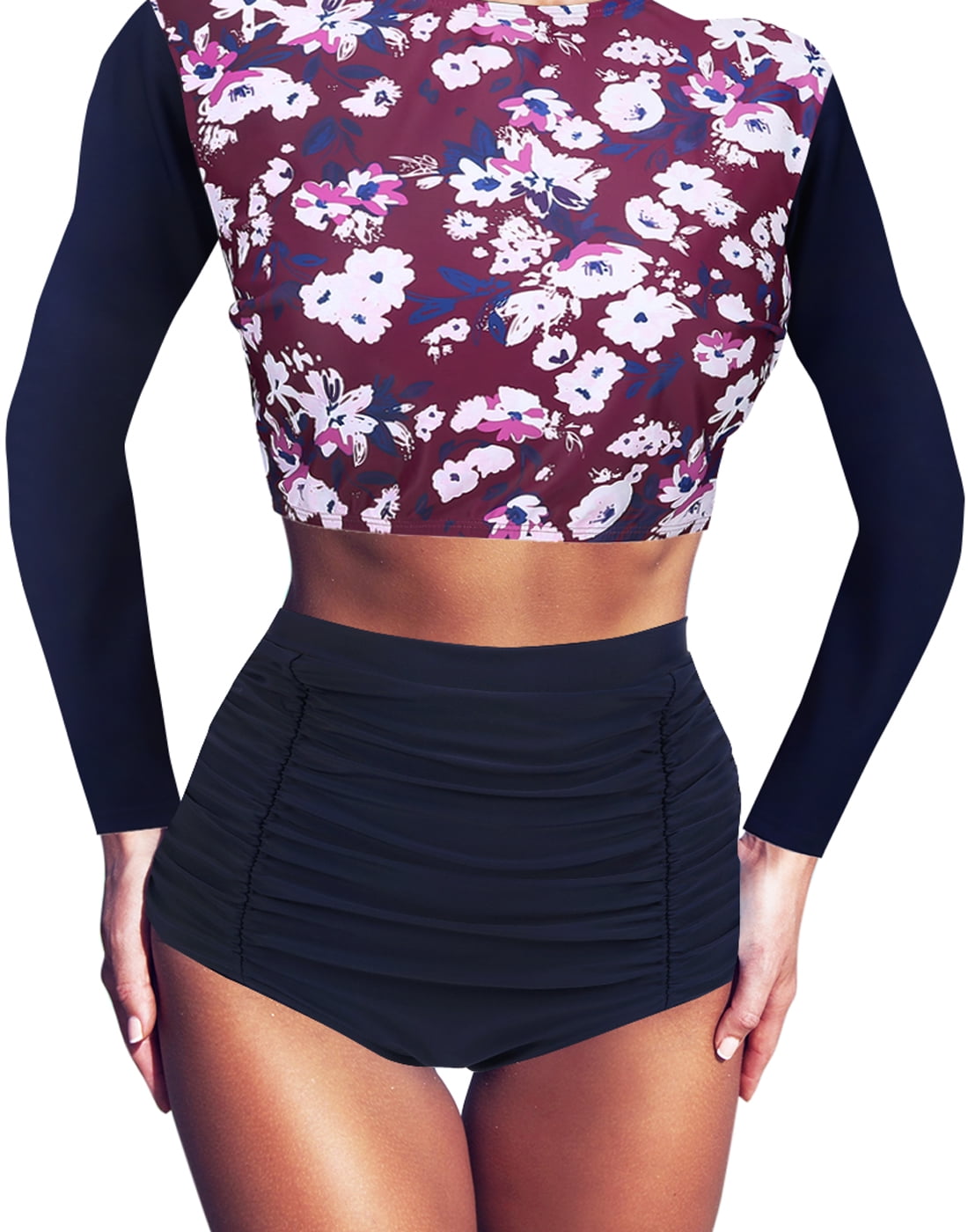 women's rash guard bikini set