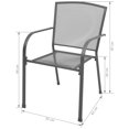 thumbnail image 4 of vidaXL 3 Piece Garden Dining Set Steel Anthracite, 4 of 5