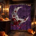 thumbnail image 4 of Halloween Shower Curtain Purple Polyester With 12 Hooks Quick Dry & Drift Resistant for Bathroom Bathtub Home Rental Room Halloween Bathroom Decor by MPOISVA, 4 of 6