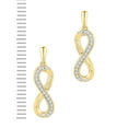 thumbnail image 2 of 10kt Yellow Gold Womens Round Diamond Infinity Dangle Earrings 1/10 Cttw = .1 Cttw (I3 Clarity, round cut), 2 of 2