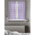 thumbnail image 5 of Purple Gingham Curtains 45 Inch Length, Sheer Curtains for Bedroom Living Room Window Modern Minimalist Geometric Plaid Rod Pocket Voile Drapes Kitchen Curtains Small Half Window 42"x45" 2 Panels, 5 of 7