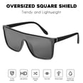 thumbnail image 2 of Gafas de sol mosanana polarizadas cuadradas para mujer y hombre, color negro, 2 of 7