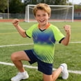 thumbnail image 5 of ITSAME Boys Football Athletic Outfits 2 Piece Short Sleeve Top and Shorts Soccer Uniform Set Green Size 2, 5 of 8