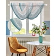 thumbnail image 3 of Waterfall Valances for Windows, Beach Blue Kitchen Sheer Valance Curtains, Gradient Ocean Waves Seashore Sunset Rod Pocket Elegant Swag Valances for Living Room Bedroom, 47.2"x38.5", 2 Panel, 3 of 8