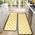 thumbnail image 4 of Kitchen Rugs Sets Of 2,Yellow White Checkerboard Checkered Pattern Anti Fatigue Kitchen Mat Rugs Non Slip Washable,Decorative Kitchen Floor Mats for Kitchen,Sink,Laundry,17"x47"+17"x47", 4 of 5