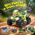 thumbnail image 3 of Track Seven 12V Electric Ride-On ATV, Dinosaur Four Wheeler Electric Car with Bluetooth, LED Lights, Music, Electric Quad Ride-On Toy Car for Toddlers Boys Girls Age 2+, Green, 3 of 7