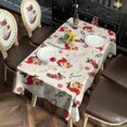thumbnail image 5 of Beige Christmas Santa Pattern Rectangle Tablecloth 60"x102",Waterproof Polyester Rectangle Table Cloth, Wipeable Spillproof Polyester Tablecloth for Dining, Camping, Indoor and Outdoor, 5 of 6