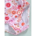 thumbnail image 7 of Bagilaanoe Toddler Baby Girl One-Piece Swimsuit Floral Print Sleeveless Swimwear 12M 18M 24M 3T 4T 5T Kids Pink Ruffle Bathing Suit, 7 of 7