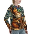 thumbnail image 6 of Daiia Starry Night Guitar Dog Pattern Women's Fashion Hoodies & Sweatshirts with Kangaroo Pocket Hooded Sweatshirt with Eye-catching Drawstrings-XX-Large, 6 of 7