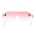 thumbnail image 4 of Oversize Flat Top Panel Mono Block Shield Lens Sunglasses All Pink, 4 of 4
