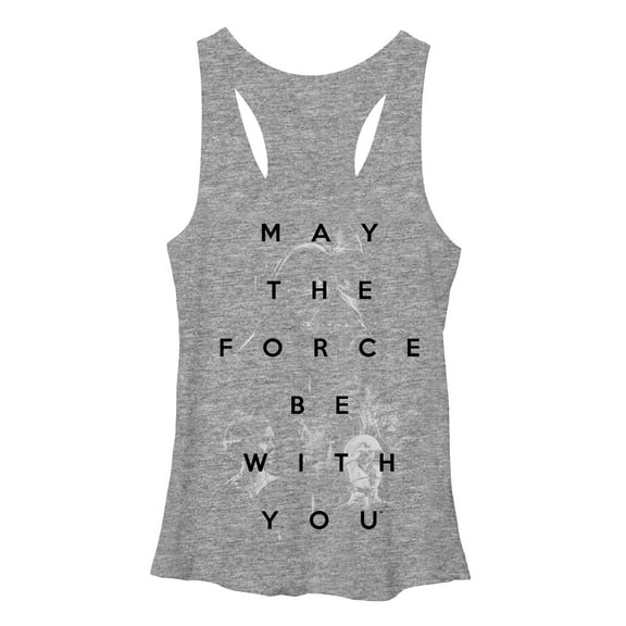 Women's Star Wars May the Force Be With You Racerback Tank Top Gray Heather Small