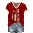 thumbnail image 3 of YVNAURA America 250 Shirt for Women V Neck Patriotic Tee 250th Anniversary USA Flag Top 4th July Semiquincentennial 1776-2026 Independence Day Outfit Summer Casual T Shirt, Red, L, 3 of 7