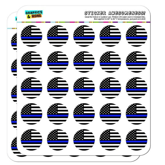 Thin Blue Line American Flag Planner Calendar Scrapbooking Crafting Stickers