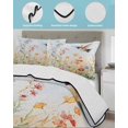 thumbnail image 4 of Quilts Twin XL Size, Spring Floral Soft Comforter Bedding Set for Bed, Hummingbird Summer Botanical Watercolor Lightweight Quilted Bedspread with Pillow Cover(2 Pieces) for All Season, 68x98 Inch, 4 of 6