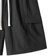 thumbnail image 5 of Fengqque Men's Hiking Cargo Shorts Elastic Drawstring Outdoor Work Plus Size Shorts with Pockets Black M(M), 5 of 5