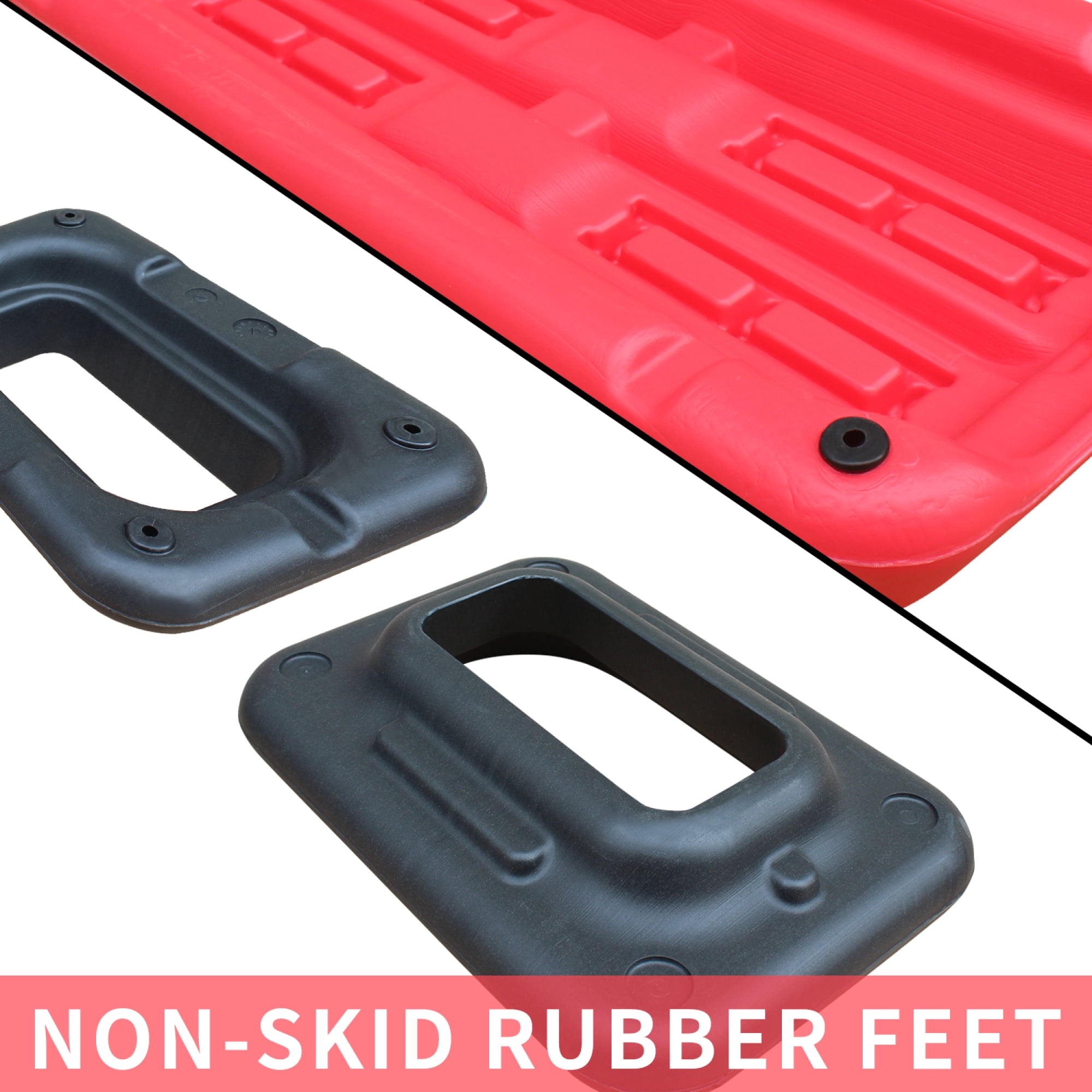 Leumius Aerobic Step Platform,Adjustable to 4"-6"-8" Heights Risers for Fitness Workout,Red