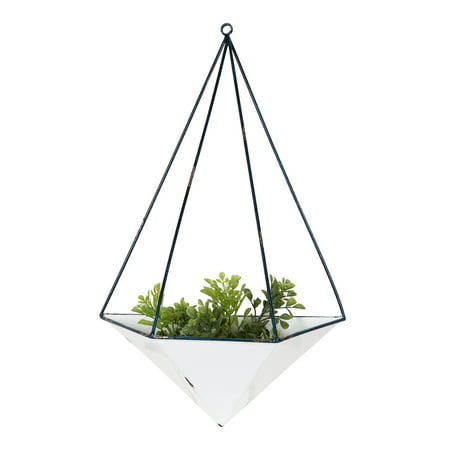 Kate and Laurel - Pendel Decorative Geometric Hanging Metal Planter Pot for Indoor Wall Decor ...
