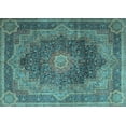 thumbnail image 1 of Ahgly Company Indoor Rectangle Medallion Light Blue Traditional Area Rugs, 2' x 3', 1 of 4
