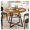 Retro Wood/42IN, variant on YOQIANG Round Dining Table for 4-6 People Double Layer Storage Kitchen Table with Heavy Duty Metal Base Frame Space Saving Multi-Scene Household Dinner Table with Adjustable Anti-Slip Foot Pads