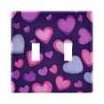 thumbnail image 2 of Haosy Light Switch Cover Plate 3 Gang Electrical Outlet Covers Pink and Purple Hearts Decorate Wall Plate 4.56”x4.48”, 2 of 8