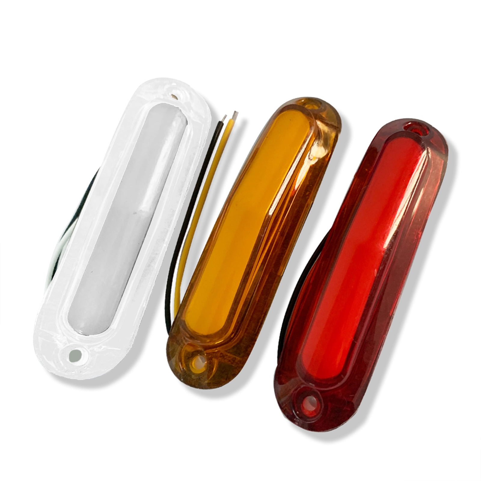Huhudde 2x 6LED Trailer Truck Tail Light Stop Brake Turn Signal Tail Warning Lamp 12-24V