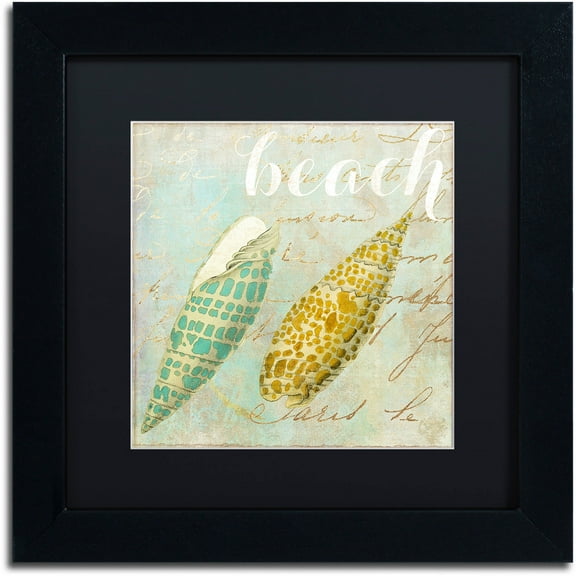 Trademark Fine Art "Turquoise Beach II" Canvas Art by Color Bakery Black Matte, Black Frame
