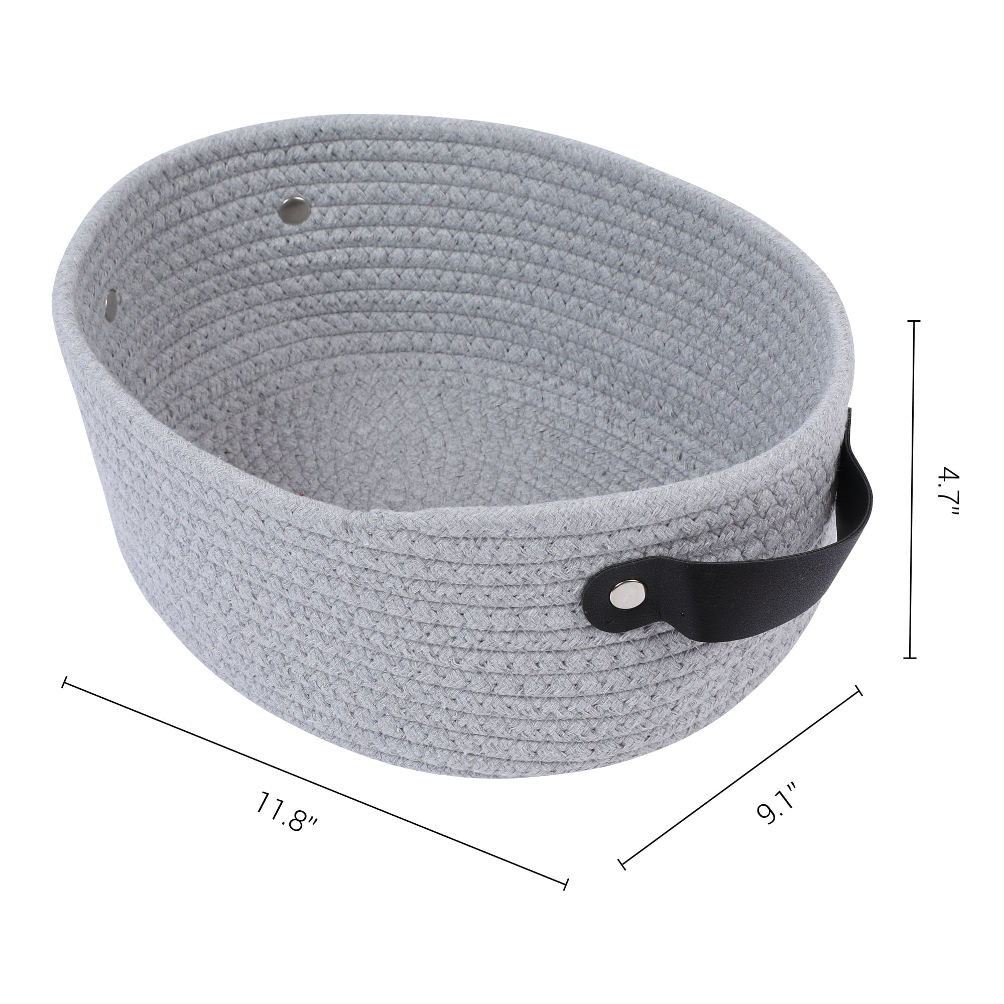 Unique Bargains 3Pcs Woven Storage Basket Gray 11.8*9.1*4.7in