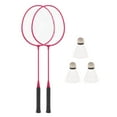 thumbnail image 3 of Maoww 2Pcs Badminton Rackets with 3 Nylon Racquets Blue Training Badminton Family Balls Pink 67cm, 3 of 6