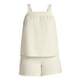 thumbnail image 5 of Time and Tru Women's Linen Blend Tank Top and Shorts Set, 2-Piece, Sizes XS-4X, 5 of 5