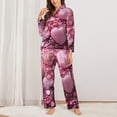 thumbnail image 2 of Balery Pink Glitter Heart Candy Conjunto de Pijama con Estampado para Mujer, Conjunto de Dos Piezas con Manga Larga, Ropa de Dormir Suave con Bolsillos, Pijamas Cómodos-Small, 2 of 7