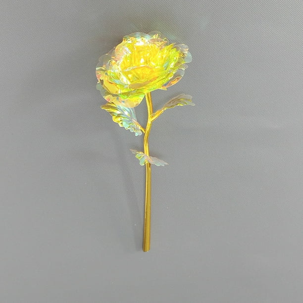 Simulación de rosa de papel dorado Regalo para el día de la madre, día del maestro, regalo exquisito de Navidad