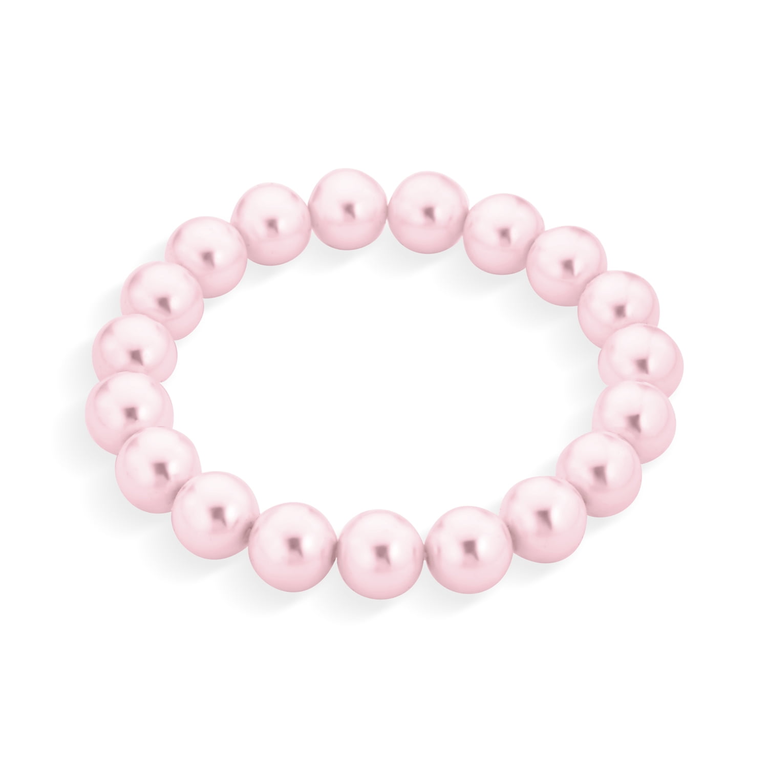 Fashion Simple Ball Round Stackable Single Strand Stretch Pale Pink  Simulated Pearl Bracelet for Women for Teen 8MM - Walmart.com
