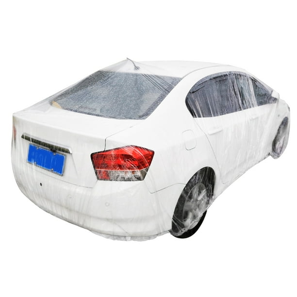 Plastic Car Cover Shield Rain Snow Hail Dust Universal White for Car