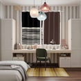 thumbnail image 4 of Brown Black Kitchen Curtains Window Panels, Modern Abstract Art Farmhouse Striped Insulated Window Treatment Curtain, Grommet Curtains for Bedroom/Living Room/Bathroom, 2 Piece 52"Wx84"L, 4 of 8