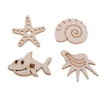 thumbnail image 4 of 100 piezas de adornos de animales de madera para manualidades, adornos colgantes Ocean Series, 4 of 9