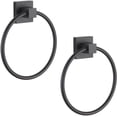 thumbnail image 1 of Toallero de pared de metal para baño y cocina, moderno juego de aros para toallas negros, paquete de 2, 1 of 1