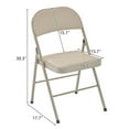 thumbnail image 3 of 4 Pack Light Brown Folding Chairs with PVC Padded Cushion and Back for Office, Portable Lightweight Commercial Folding Chair with Steel Frame for Home Wedding Party Outdoor Events, 3 of 8