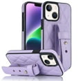thumbnail image 1 of ELEHOLD Luxury Leather Case for iPhone 13 Mini Premium Leather Case with Adjustable Non-Slip Wristband Full Body Case Shockproof protective Cover for Women Girls,purple, 1 of 8