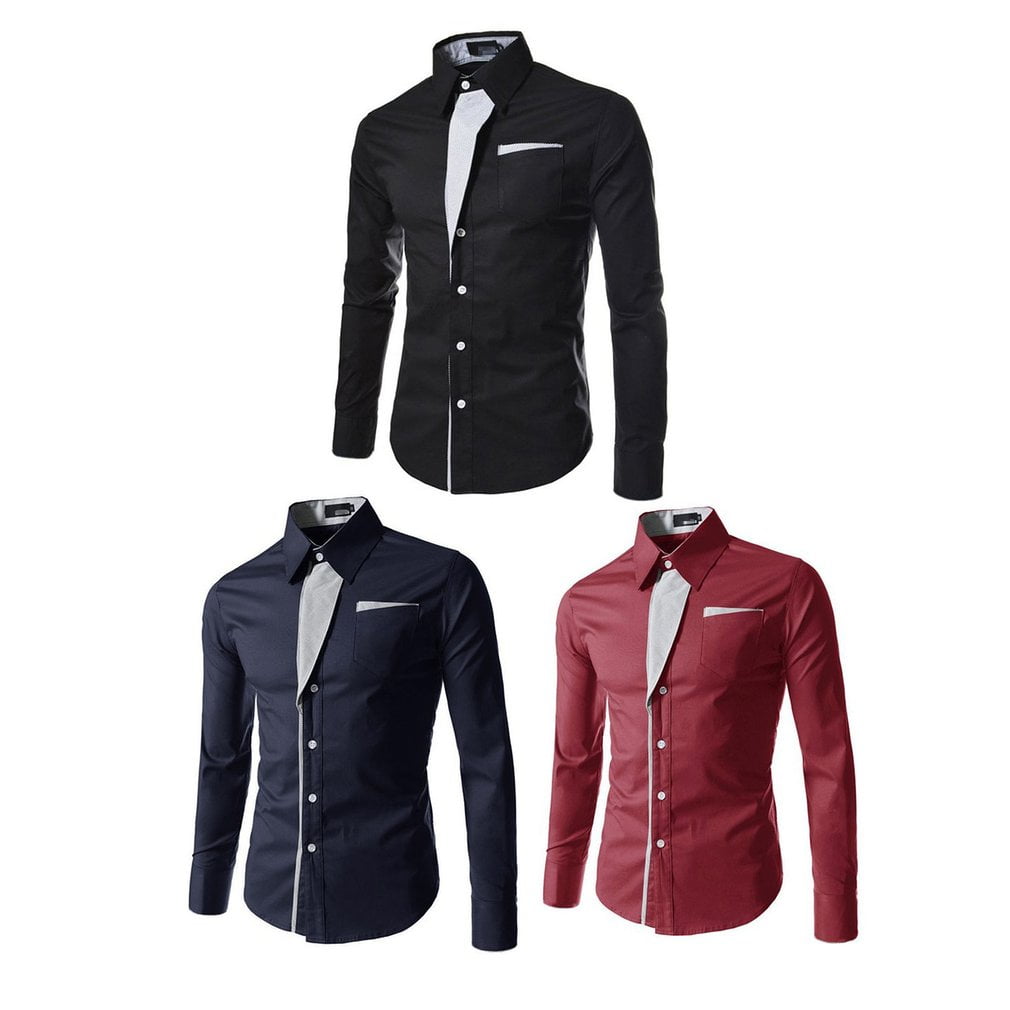 Shirts Men Striped Shirt Cotton Slim 